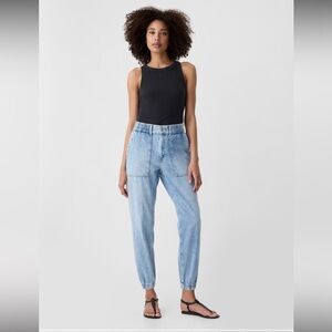 Gap Factory High Rise Denim Girlfriend Utility Joggers